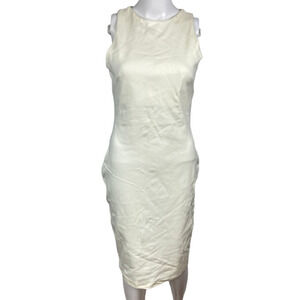 NWT Fashion Nova Dress Womens Sz L White Melinda‎ Body Sculpting Midi Sheath